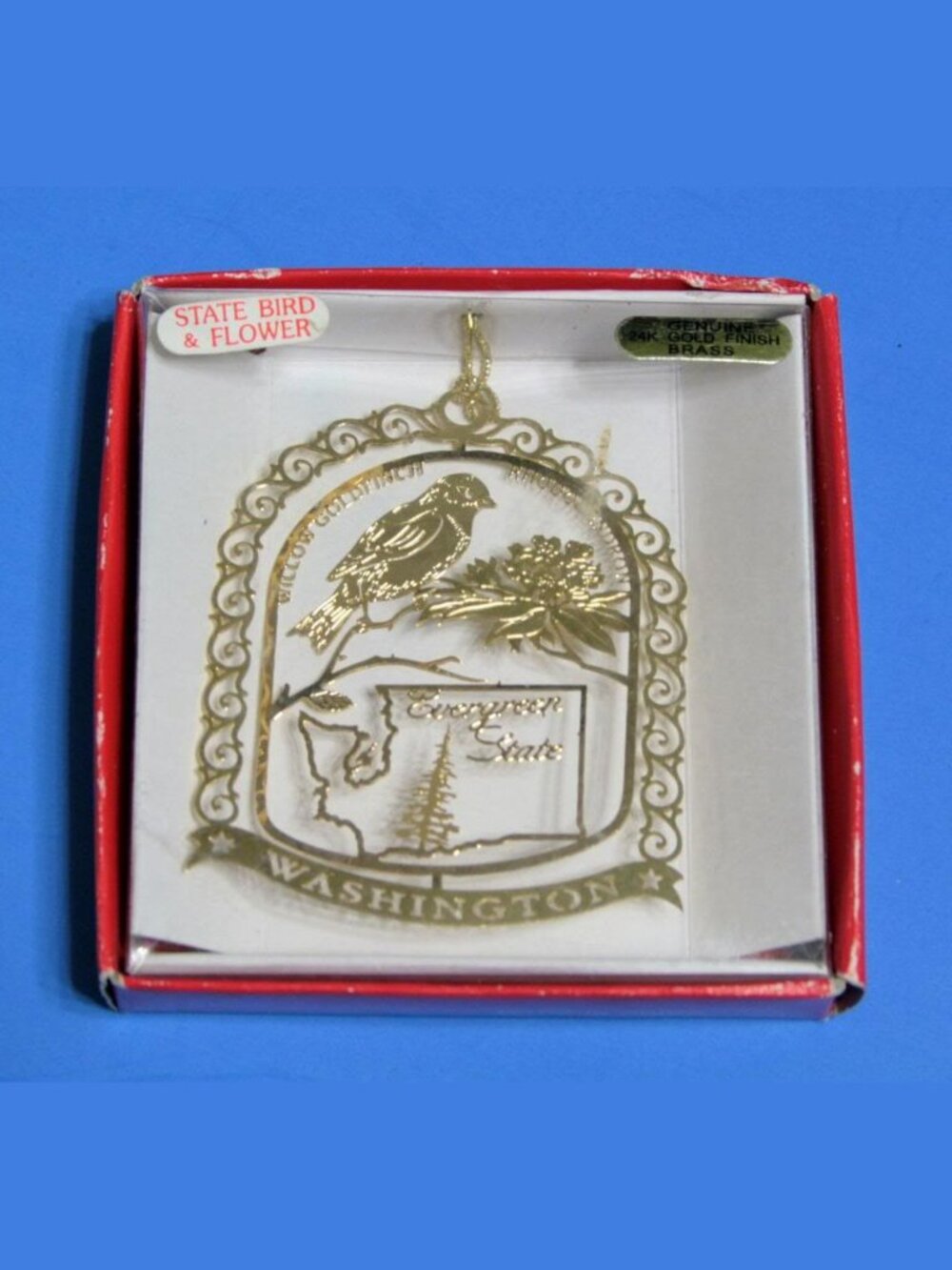 Washington Evergreen State Ornament State Bird & Flower More WA Gifts 2.75"